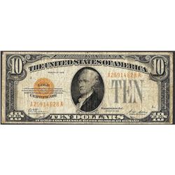 1928 $10 Gold Certificate Note