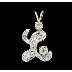 14KT White Gold 0.80 ctw Diamond Pendant