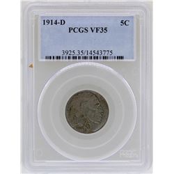 1914-D Buffalo Nickel Coin PCGS VF35
