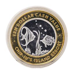 .999 Silver Chip-Ins Island Resort Harris, MI $10 Limited Edition Gaming Token