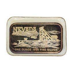 Nevada Silvertowne 1 oz .999 Fine Silver Art Bar