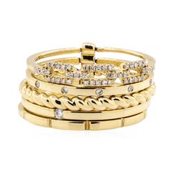 14KT Yellow Gold 0.20 ctw Diamond Stackable Band