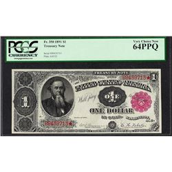 1891 $1 Treasury Note Fr.350 PCGS Very Choice New 64PPQ