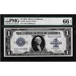 1923 $1 Silver Certificate Note Fr.238 PMG Gem Uncirculated 66EPQ