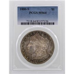 1880-S $1 Morgan Silver Dollar Coin PCGS MS64 NICE TONING