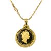 Image 3 : 24KT Coin, 22KT Bezel, 14KT 18 Inch Necklace Total Weight 25.75 Grams