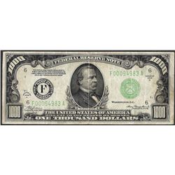1934A $1,000 Federal Reserve Note Atlanta