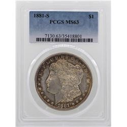 1881-S $1 Morgan Silver Dollar Coin PCGS MS63