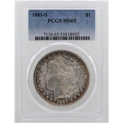 1881-S $1 Morgan Silver Dollar Coin PCGS MS65