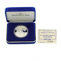 SS Central America .999 Fine Silver Proof Metal w/ Gold Nugget w/Box & COA