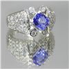 Image 2 : 14KT White Gold 2.50 ctw Tanzanite and Diamond Engagement Ring