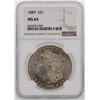 Image 1 : 1889 $1 Morgan Silver Dollar Coin NGC MS64