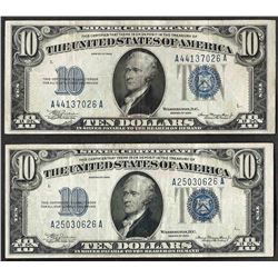 Lot of (2) 1934 $10 Silver Certificate Notes