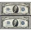 Image 1 : Lot of (2) 1934 $10 Silver Certificate Notes