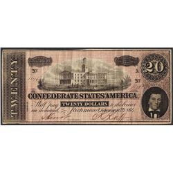 1864 $20 Confederate States of America