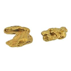 Lot of (2) Gold Nuggets 2.3 Grams Total Weight