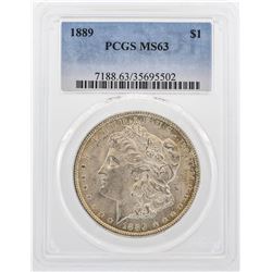 1889 $1 Morgan Silver Dollar Coin PCGS MS63