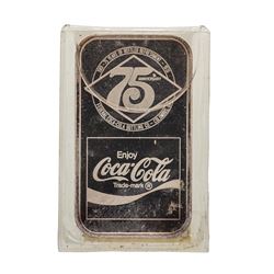 1976 75th Anniversary Coca Cola 1 oz .999 Fine Silver Art Bar