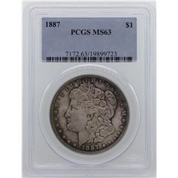 1887 $1 Morgan Silver Dollar Coin PCGS MS63 NICE TONING