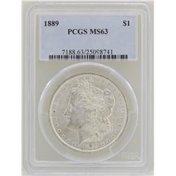 1889 $1 Morgan Silver Dollar Coin PCGS MS63
