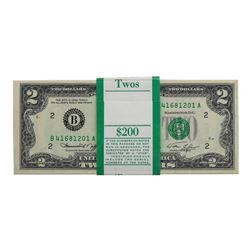 Pack of (100) Consecutive 1976 $2 Federal Reserve Notes New York