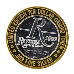 .999 Silver Riviera Hotel & Casino Las Vegas $10 Limited Edition Gaming Token