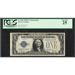 1928B $1 Experimental Silver Certificate Note Fr.1602 PCGS Very Fine 25