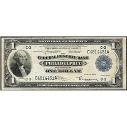 1918 $1 Federal Reserve Bank Note Philadelphia