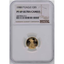 1988-P $5 American Gold Eagle Coin NGC PF69 Ultra Cameo