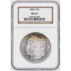 1880-S $1 Morgan Silver Dollar Coin NGC MS67