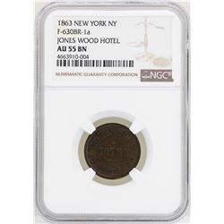 1863 Civil War New York, NY Jones Wood Hotel NGC AU55BN