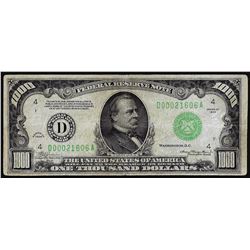 1934 $1,000 Federal Reserve Note Cleveland
