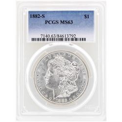 1882-S $1 Morgan Silver Dollar Coin PCGS MS63
