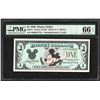 Image 1 : 1990 $1 Disney Dollars Note PMG Gem Uncirculated 66EPQ