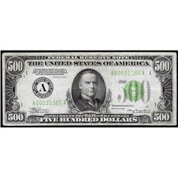 1934 $500 Federal Reserve Note Boston