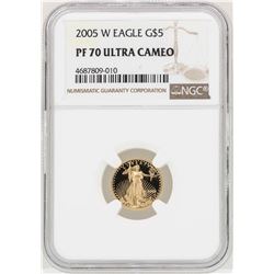 2005-W $5 American Gold Eagle Coin NGC PF70 Ultra Cameo