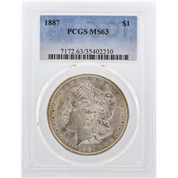 1887 $1 Morgan Silver Dollar Coin PCGS MS63