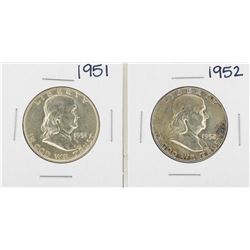 Lot of 1951-1952 Franklin Half Dollar Silver Coins