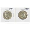Image 1 : Lot of 1951-1952 Franklin Half Dollar Silver Coins