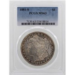 1881-S $1 Morgan Silver Dollar Coin PCGS MS63