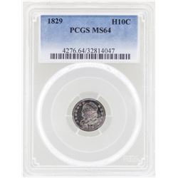 1829 Capped Bust Half Dime Coin PCGS MS64