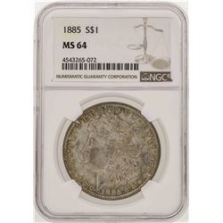 1885 $1 Morgan Silver Dollar Coin NGC MS64