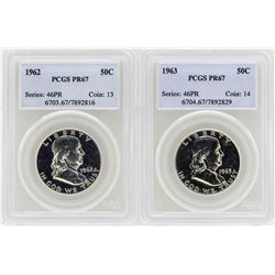 Lot of 1962-1963 Franklin Half Dollar Proof Coins PCGS PR67