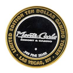.999 Silver Monte Carlo Las Vegas, Nevada $10 Casino Limited Edition Gaming Toke