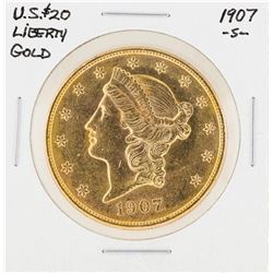 1907-S $20 Liberty Head Double Eagle Gold Coin