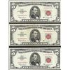 Image 1 : Lot of (3) 1963 $5 Legal Tender STAR Notes