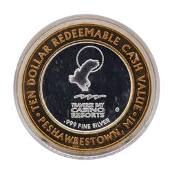 .999 Silver Traverse Bay Casino Peshawbestown, MI $10 Limited Edition Gaming Tok