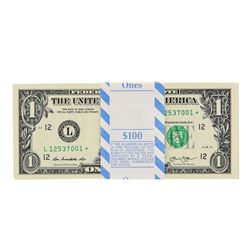 Pack of (100) Consecutive 2013 $1 Federal Reserve STAR Notes San Francisco