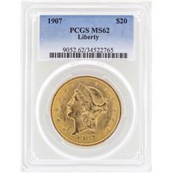1907 $20 Liberty Head Double Eagle Gold Coin PCGS MS62