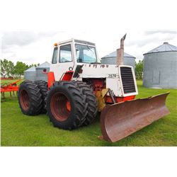 1976 Case 2670 Tractor, 4WD, 7600Hrs, W/ 12’ Delgeman Blade And Rock Hook, Rubber 18.4”x34”